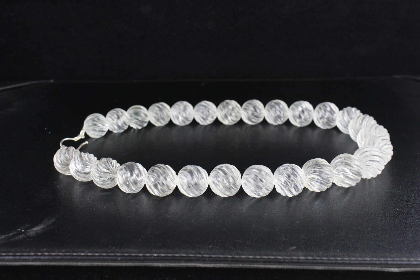 Natural Rock Crystal Quartz Round Beads Necklace 1116 Ct Gemstone For Women