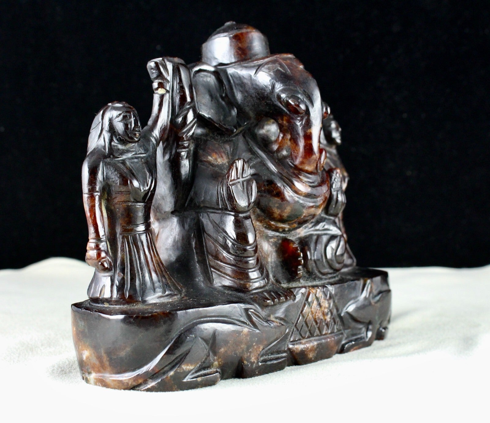 Certified Natural Hessonite Gomed 7275 Ct Lord Ganesha Gemstone Statue Decor