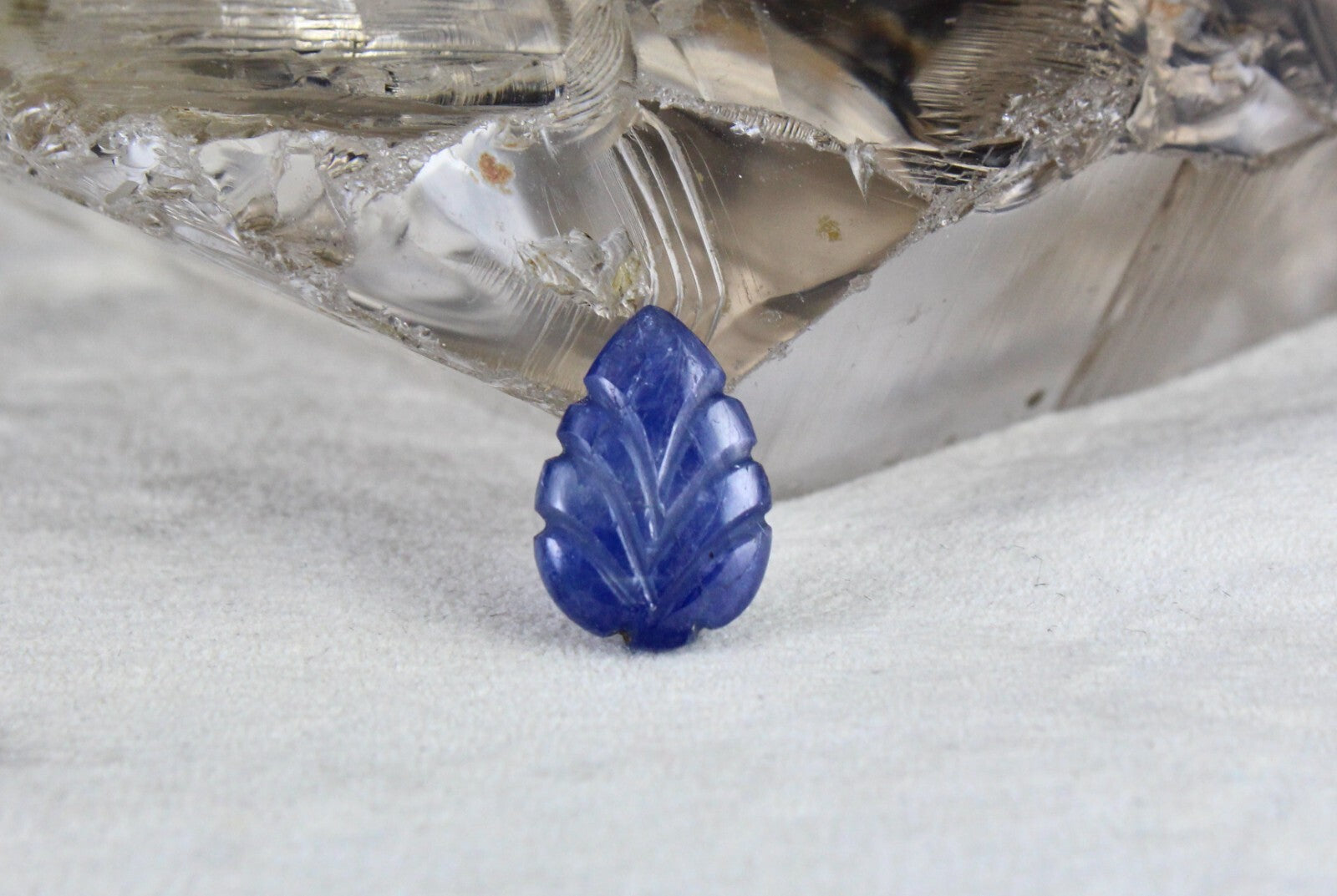 Certified Natural Unheated Burma Blue Sapphire 129ct Carved Leaves 64pc Gemstone