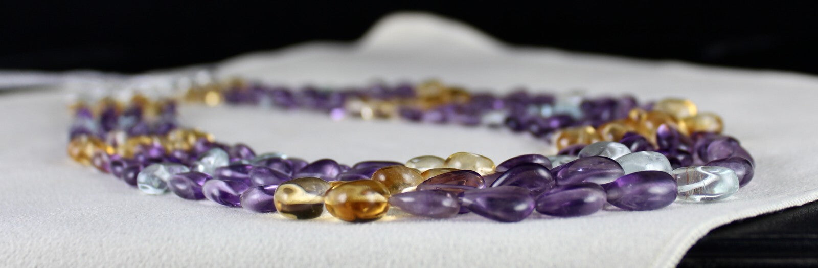 Certified Natural Multi Amethyst 652 Ct Citrine Blue Topaz 4 L Stone Necklace