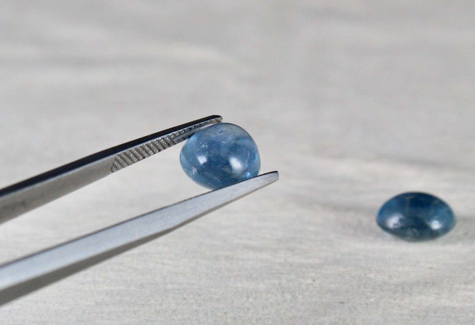 Certified Natural Burmese Blue Sapphire 10.78 Ct Round Cabochon Gemstone Pair