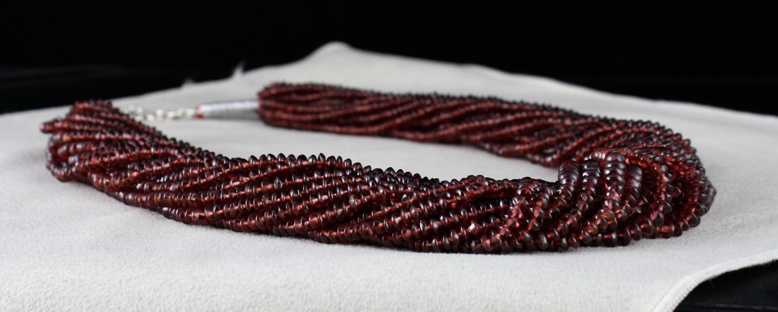 Certified Natural Garnet Button Bead 1437ct Semi Precious Gem Necklace