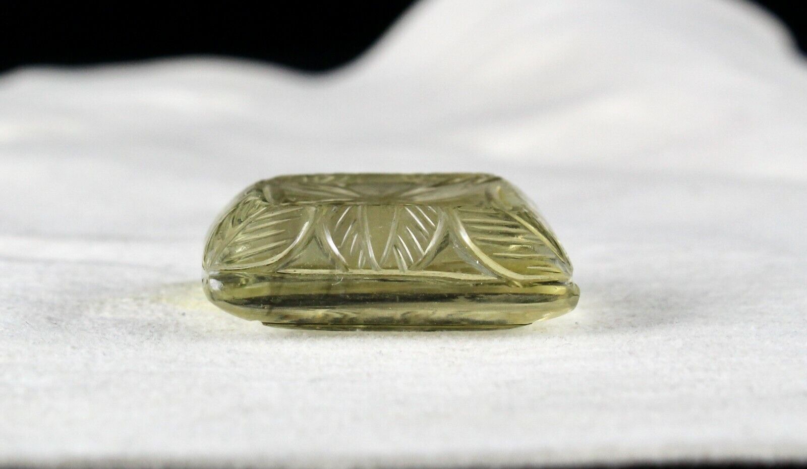 NATURAL LEMON QUARTZ CARVED RECTANGLE 28 MM 106 CARATS GEMSTONE FOR PENDANT