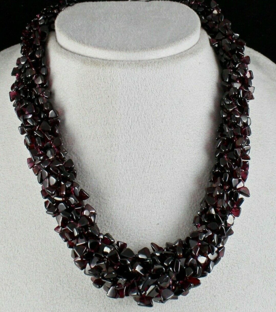 Natural Red Garnet Beads Triangle 5 L 1180 Ct Antique Gemstone Fine Necklace