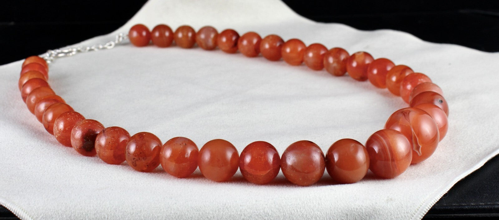 Orange Carnelian Beads Necklace 1173 Ct Round Gemstone Fashion For Women