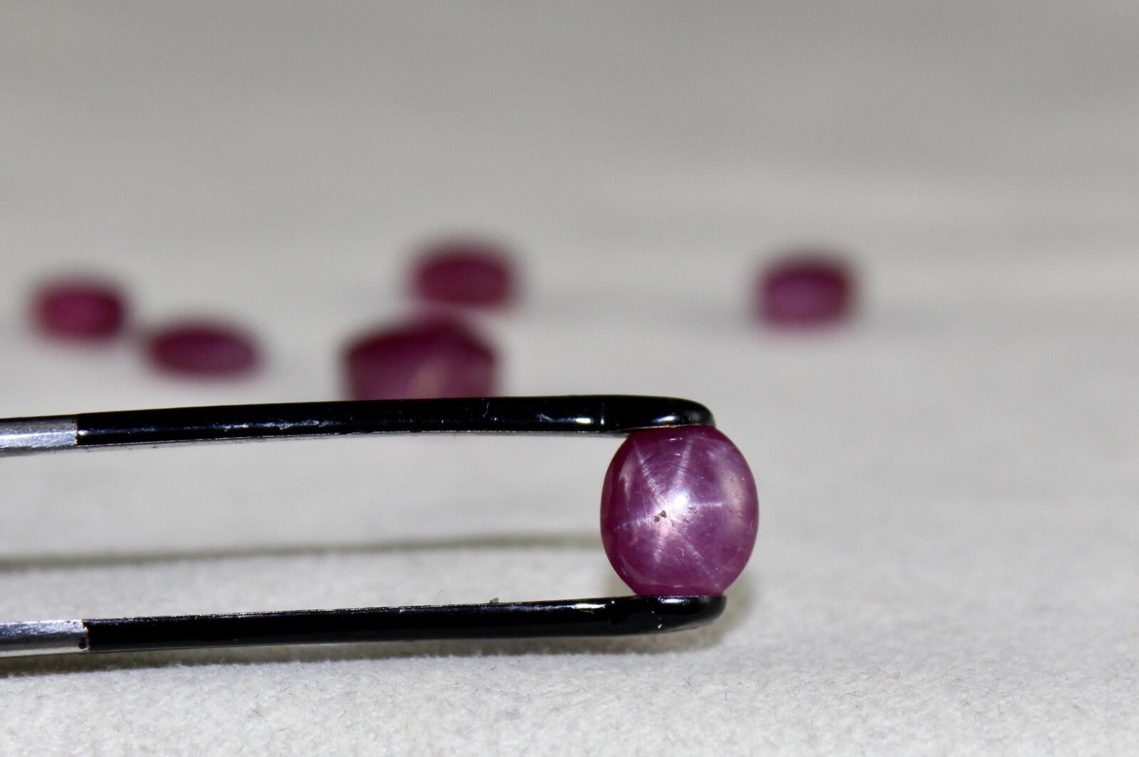 Certified Natural Star Ruby Oval Cabochon 23.09ct 6pc Loose Gemstone Set