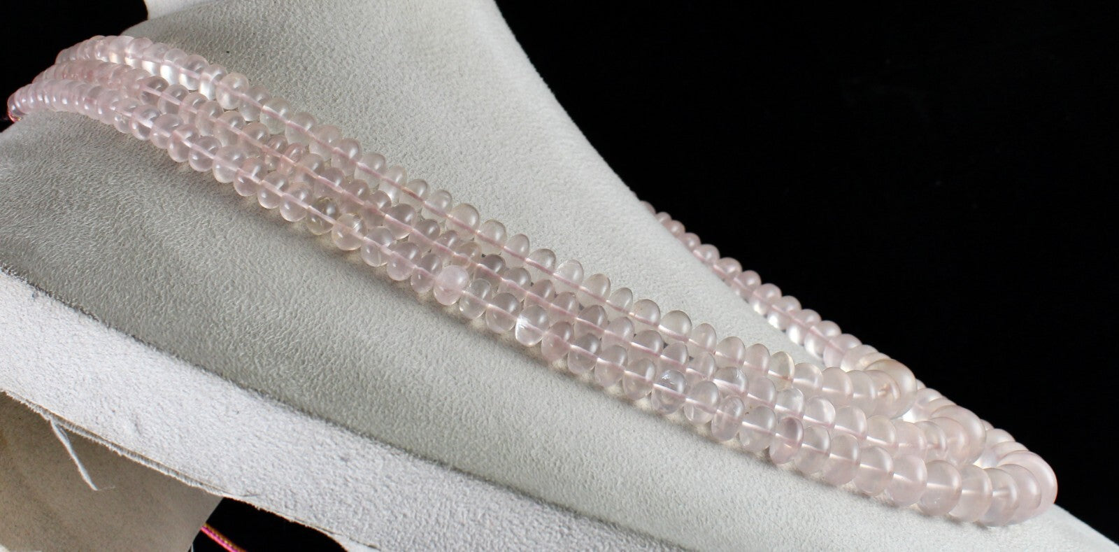 Certified Natural Rose Quartz Beads Round 1050 Ct Big Gemstone Pink Necklace