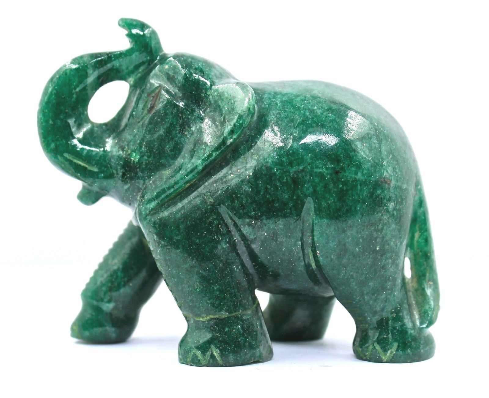 NATURAL GREEN QUARTZ CARVED ELEPHANT GEMSTONE STATUE 1080 CARATS FOR HOME DECOR