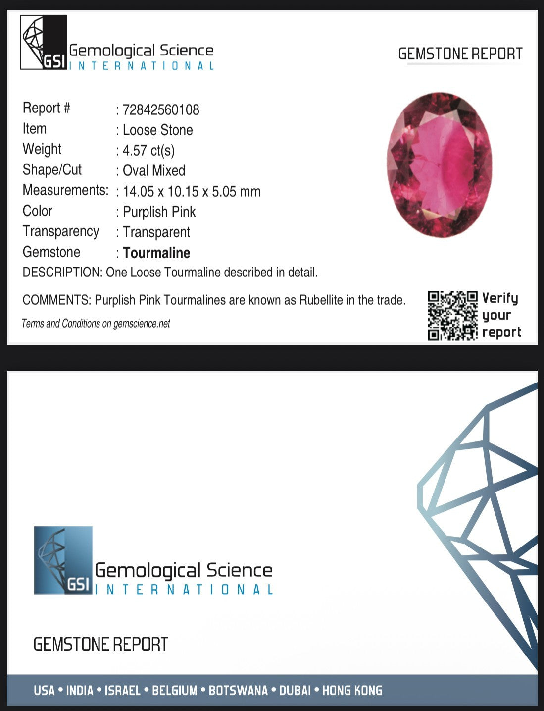 Certified Natural Pink Tourmaline Rubellite 4.57 Ct Oval Gemstone Ring Pendant