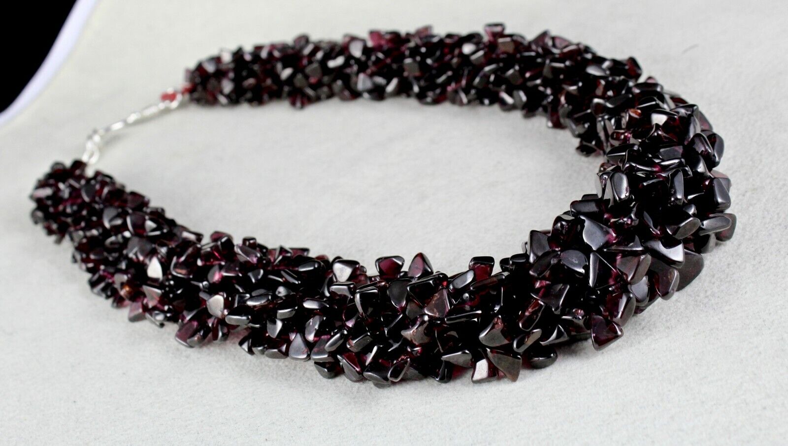 Natural Red Garnet Beads Triangle 5 L 1180 Ct Antique Gemstone Fine Necklace