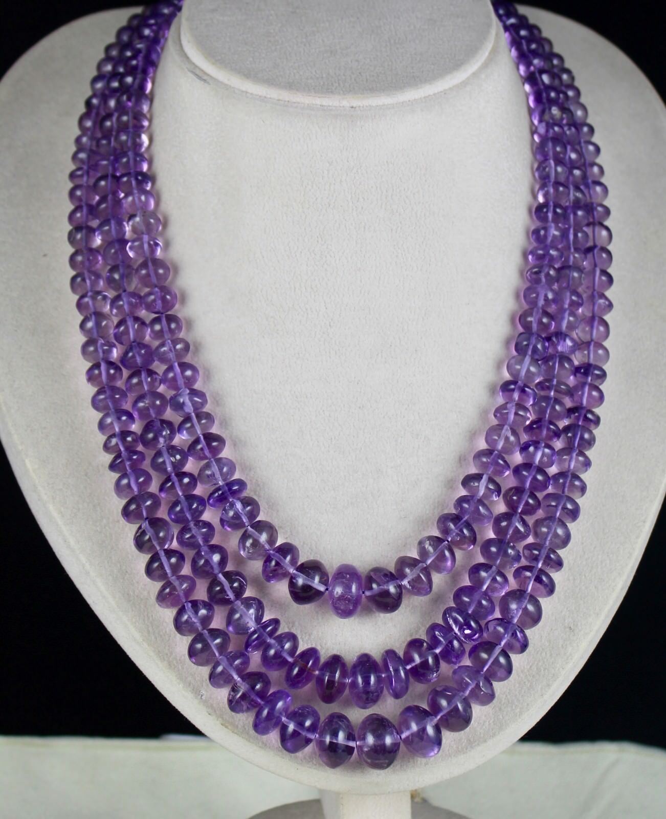 14mm Big Natural Amethyst Beads Round 3 L 1039 Ct Gemstone Fashion Necklace