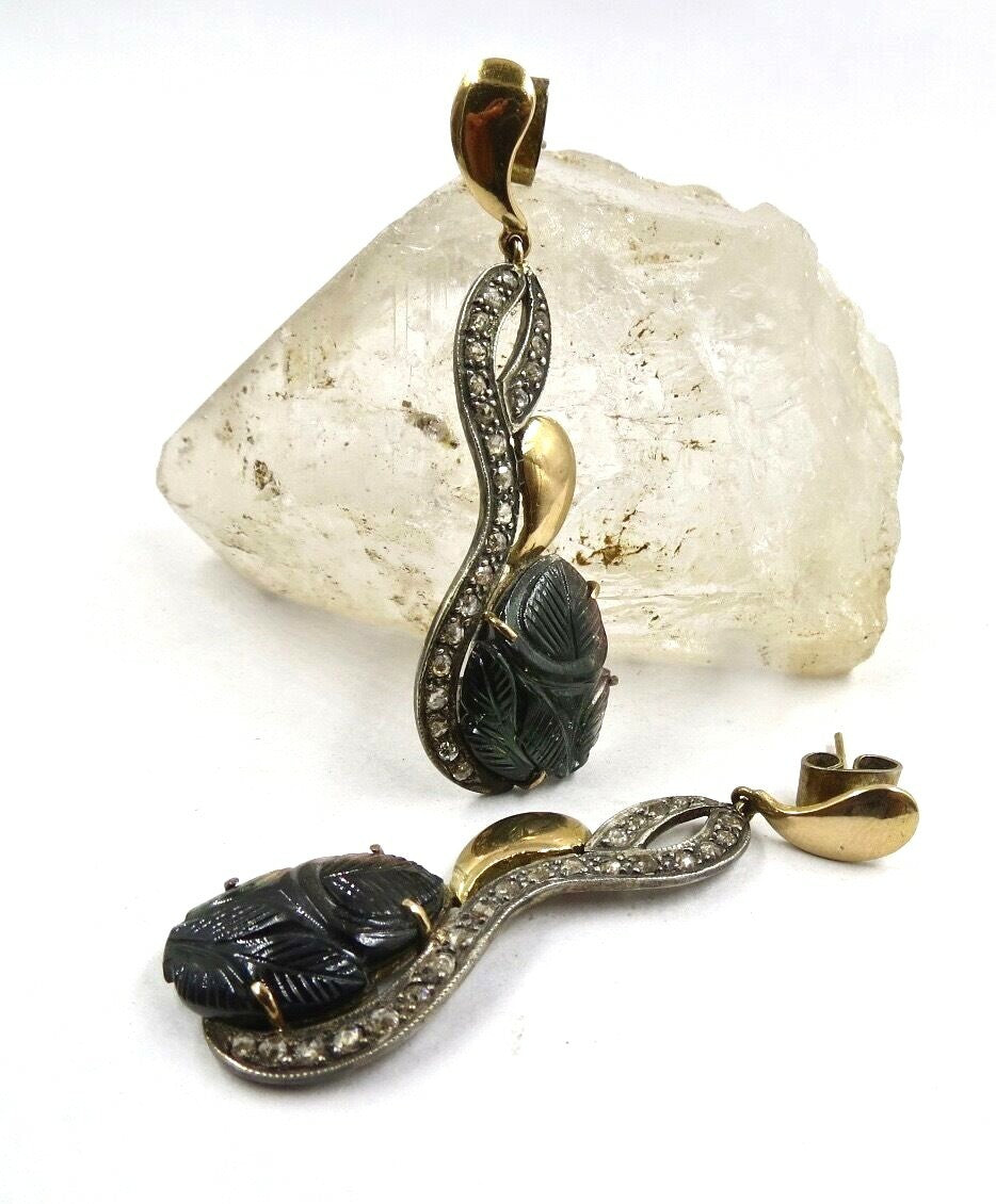 Certified Multi-color Tourmaline 10ct Natural Diamond Sterling Silver Earrings