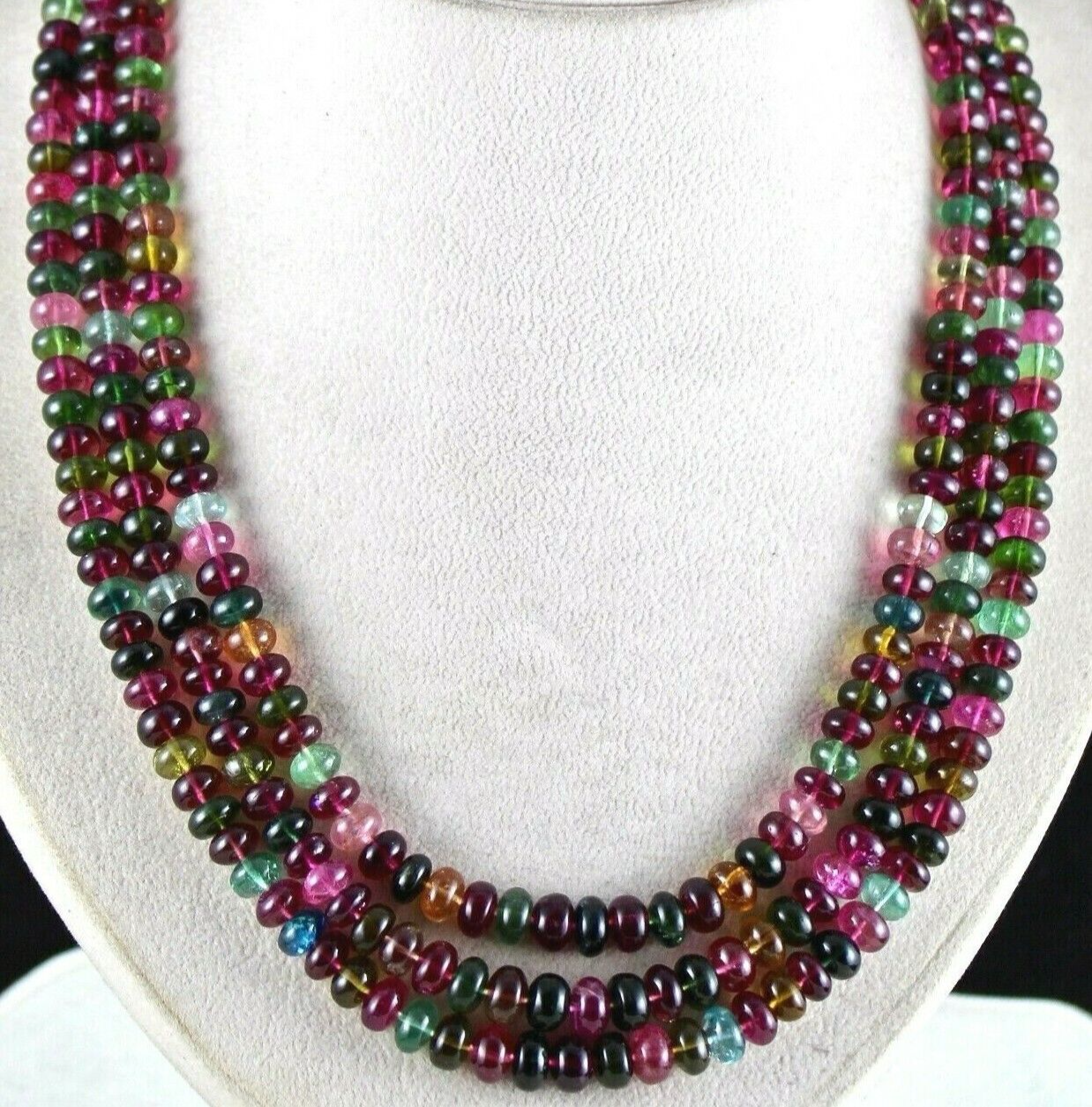 Certified Natural Multi Tourmaline Necklace 832 Ct Round Beaded A+ Gemstone