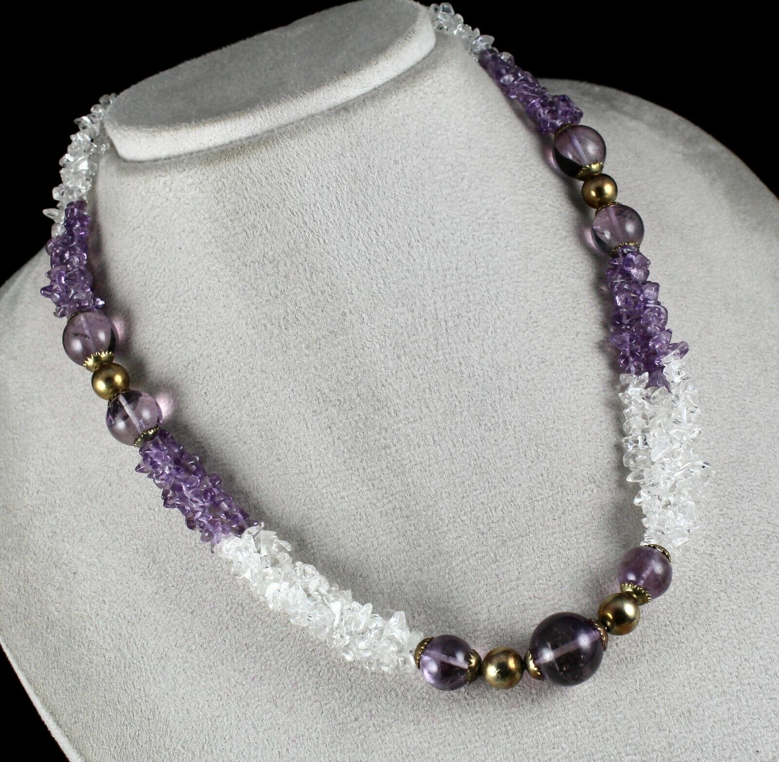 Natural Amethyst Crystal Quartz Fancy 364 Carats Uncut Designer Fashion Necklace