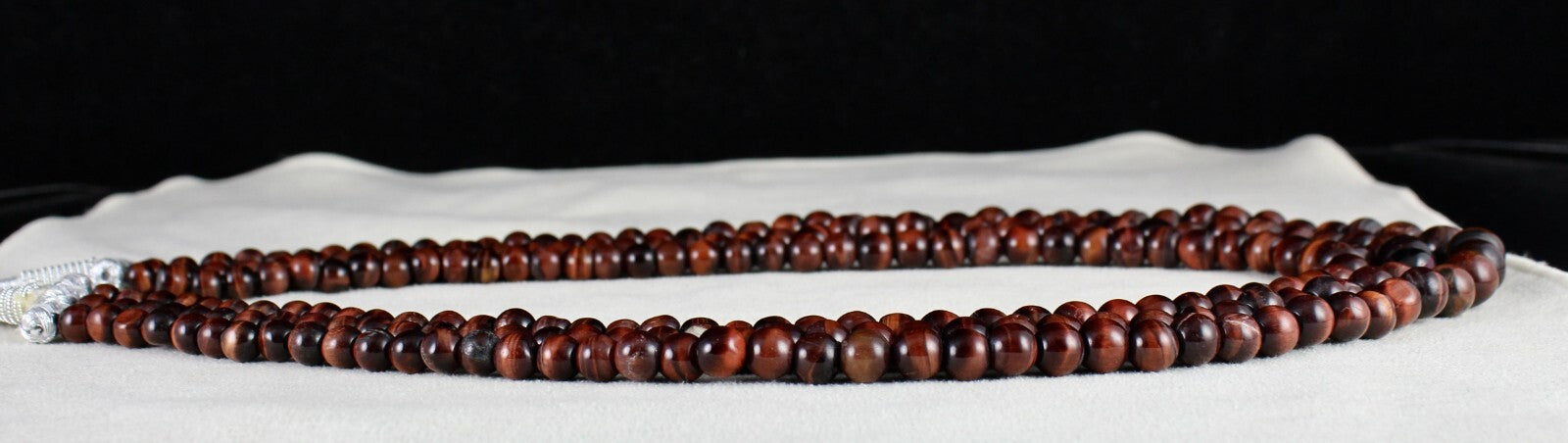 Natural Red Tiger's Eye Gemstone Necklace 3 L 611 Ct Beaded Round Fashion