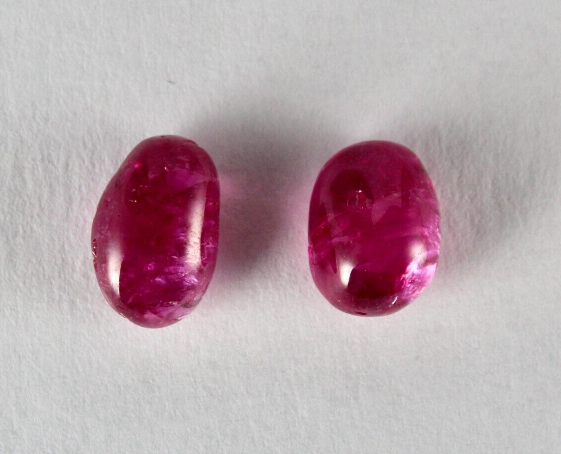 Certified Top Burmese Ruby 11 Ct Fancy Cabochon Pair Earring