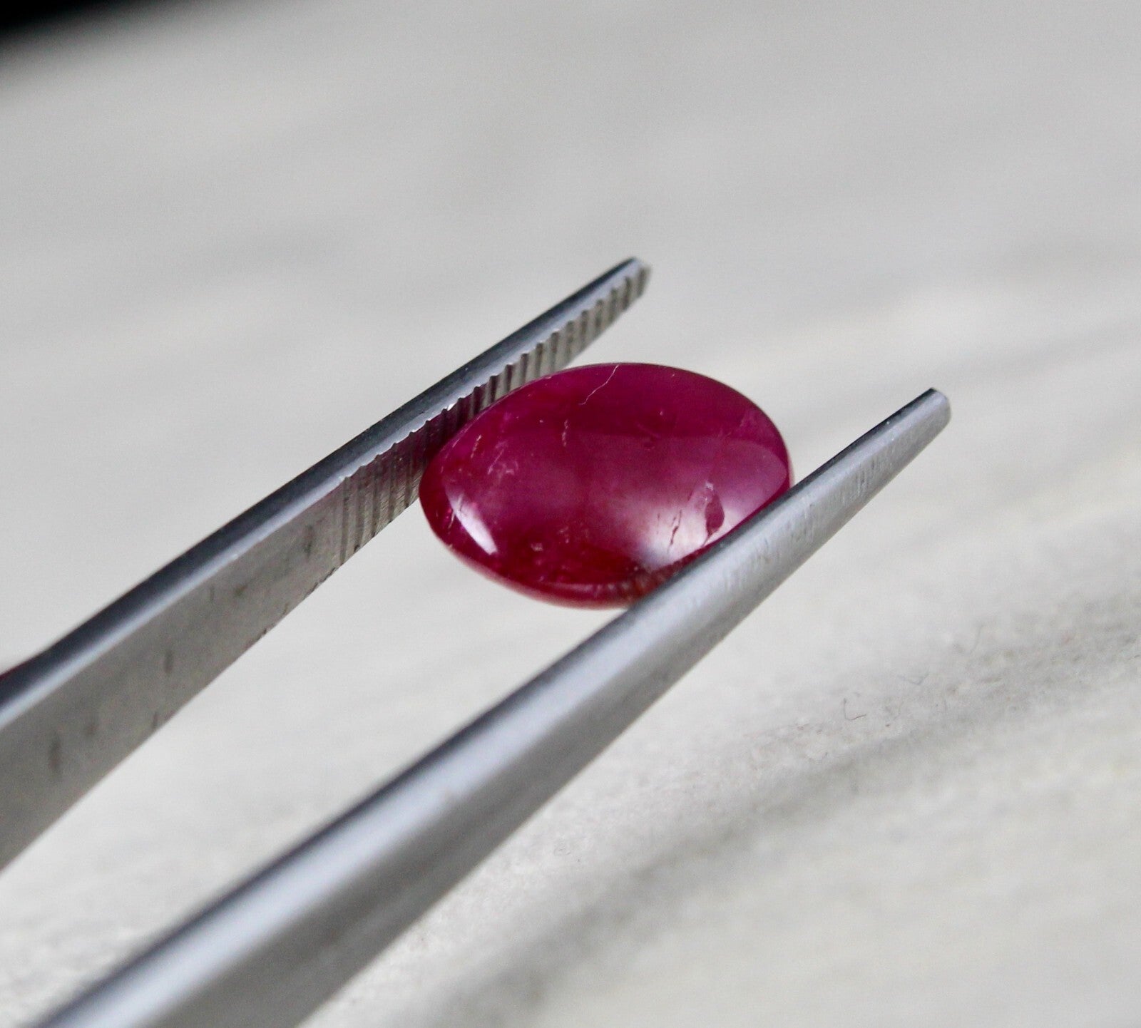 Certified Natural Ruby Oval Cabochon 8.02 Ct Loose Gem For 3 Stone Ring Design