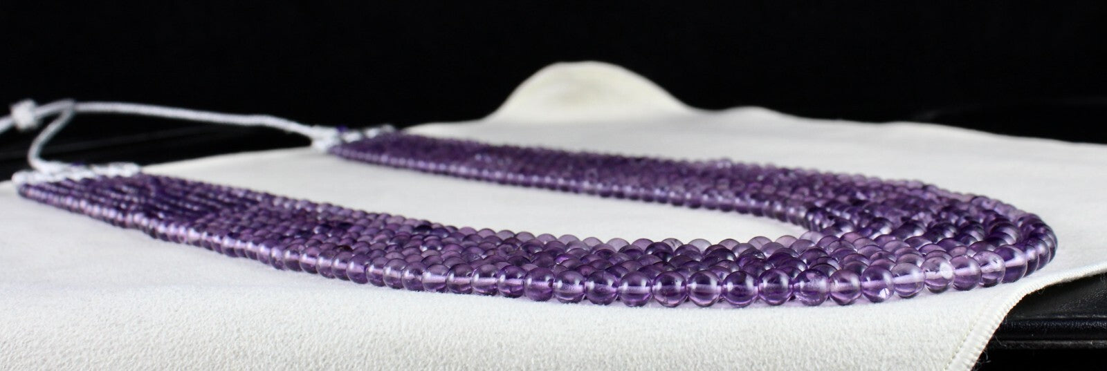 Natural Amethyst 7 Line Beads Necklace 804 Ct Purple Fashion Gemstone For Women