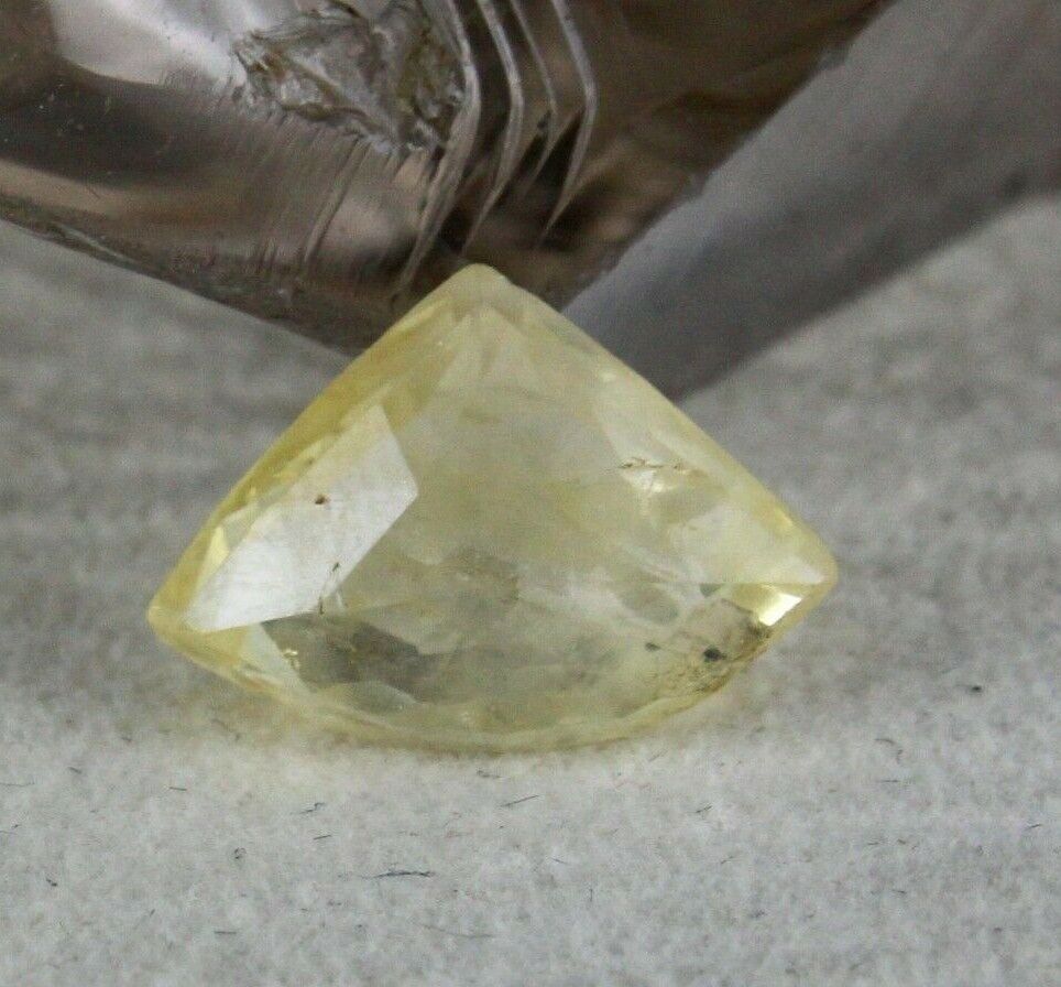 Natural Untreated Yellow Sapphire Triangle Cut 8.63 Carats Gemstone Pendant Ring