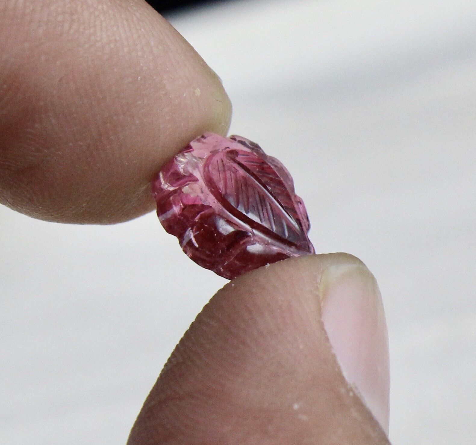 NATURAL PINK TOURMALINE FINE MULTI CARVED 4 PCS 20.59 CTS GEMSTONE FOR EARRING