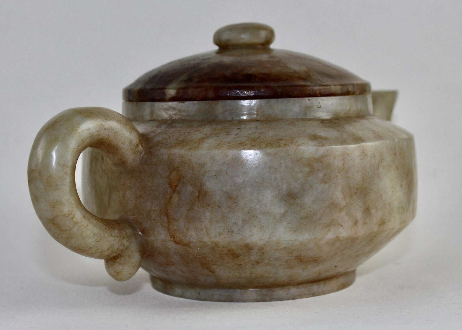 Certified Vintage Natural Nephrite Jade 5033ct Old Gemstone Carved Tea Pot Home