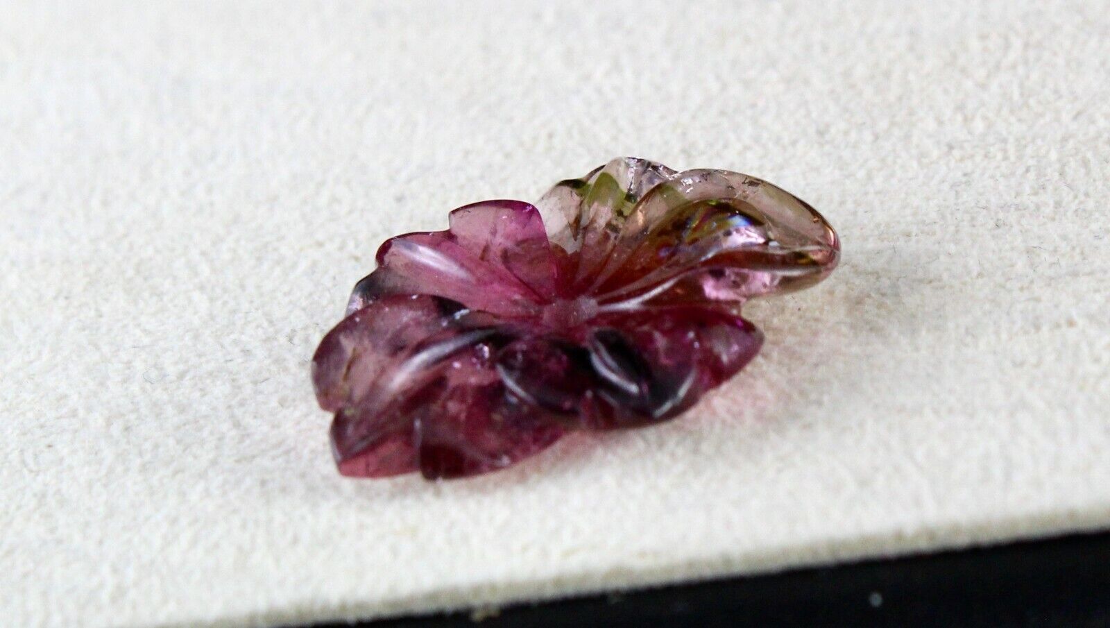 NATURAL MULTI TOURMALINE CARVED FLOWER 18.99 CTS GEMSTONE DESIGN PENDANT BROOCH