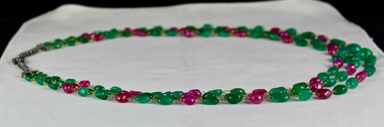 Certified Natural Colombian Emerald Burma Ruby 347 Ct 18k Gold Diamond Necklace