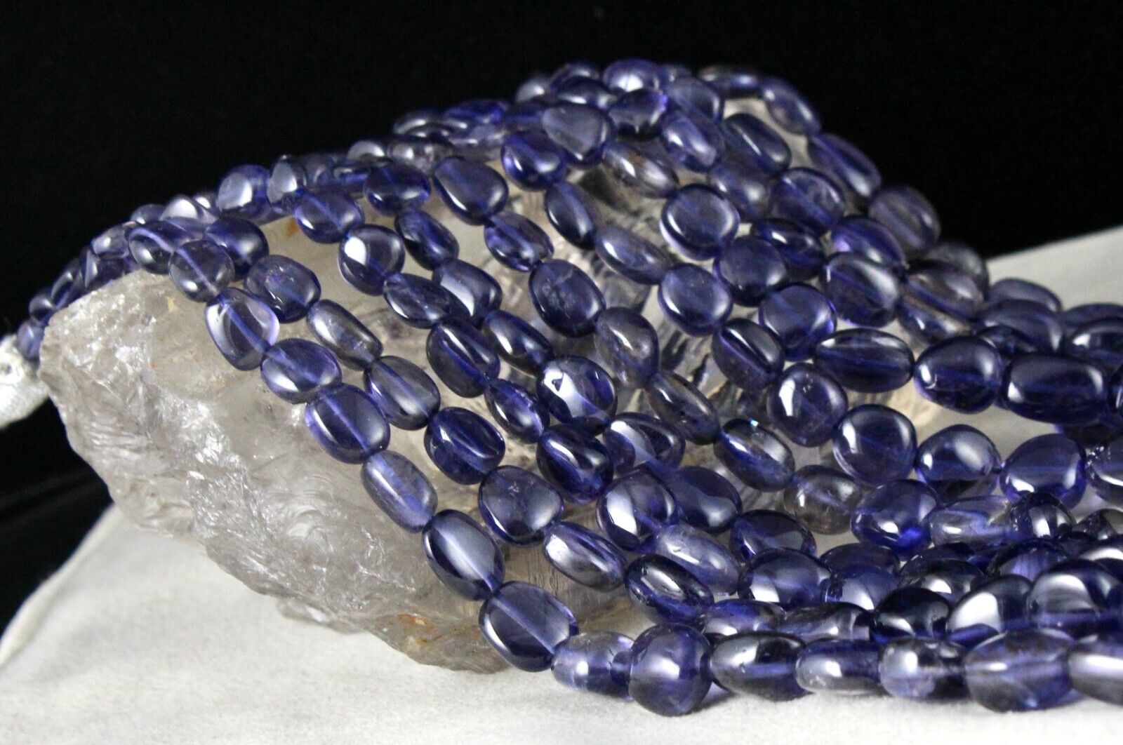 Certified Natural Iolite Cabochon 5L 846 Ct Finest Blue Gemstone Estate Necklace