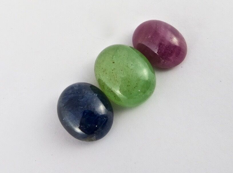 20 MM BIG 90 CTS NATURAL RUBIES EMERALD BLUE SAPPHIRE CABOCHON OVAL GEMSTONE