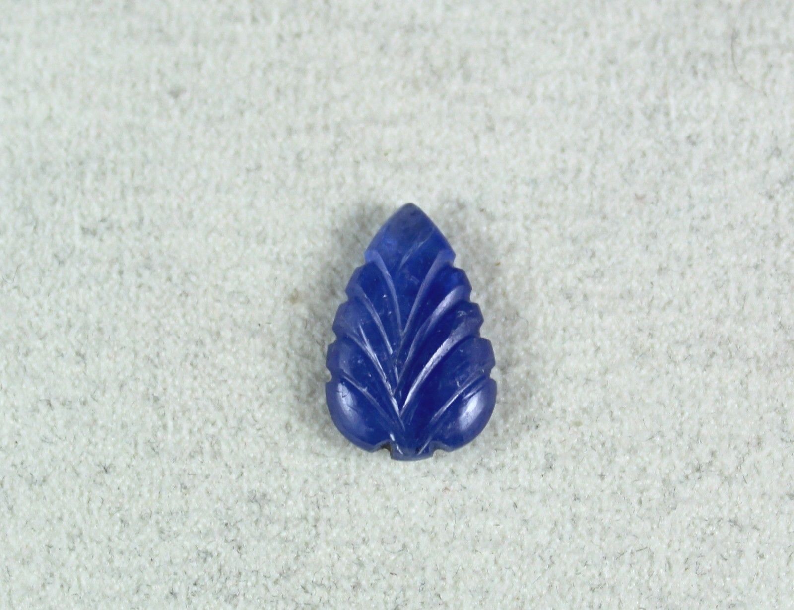 NATURAL NO HEAT BURMA BLUE SAPPHIRE CARVED LEAF 5.72 CTS GEMSTONE RING PENDANT