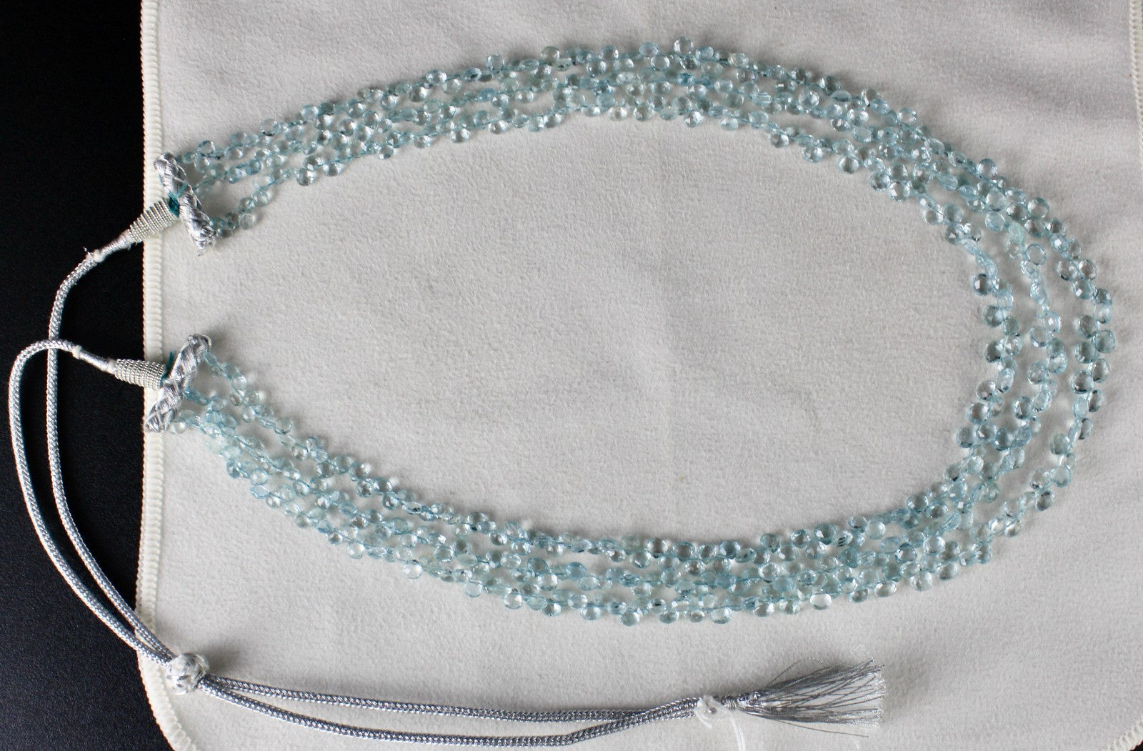 Certified Natural Aquamarine Necklace 253 Ct Blue Faceted Gemstone Tear Drops