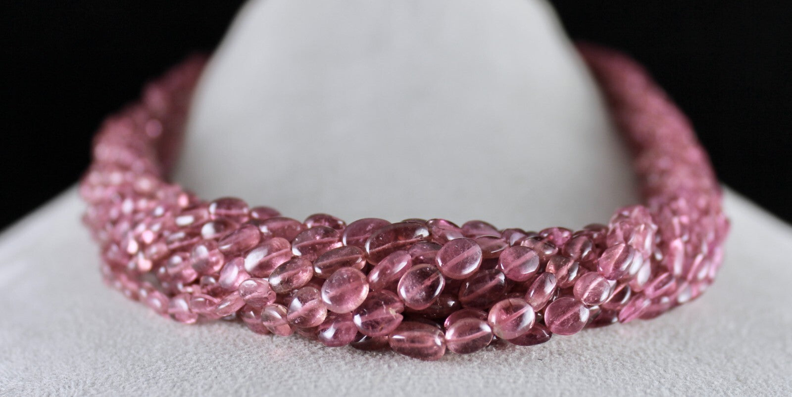 Certified Natural Pink Tourmaline Beads 745 Ct Long Gemstone Necklace