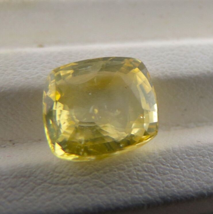 Natural Unheated Ceylon Yellow Sapphire Cushion 7.67 Ct Gemstone Ring Pendant