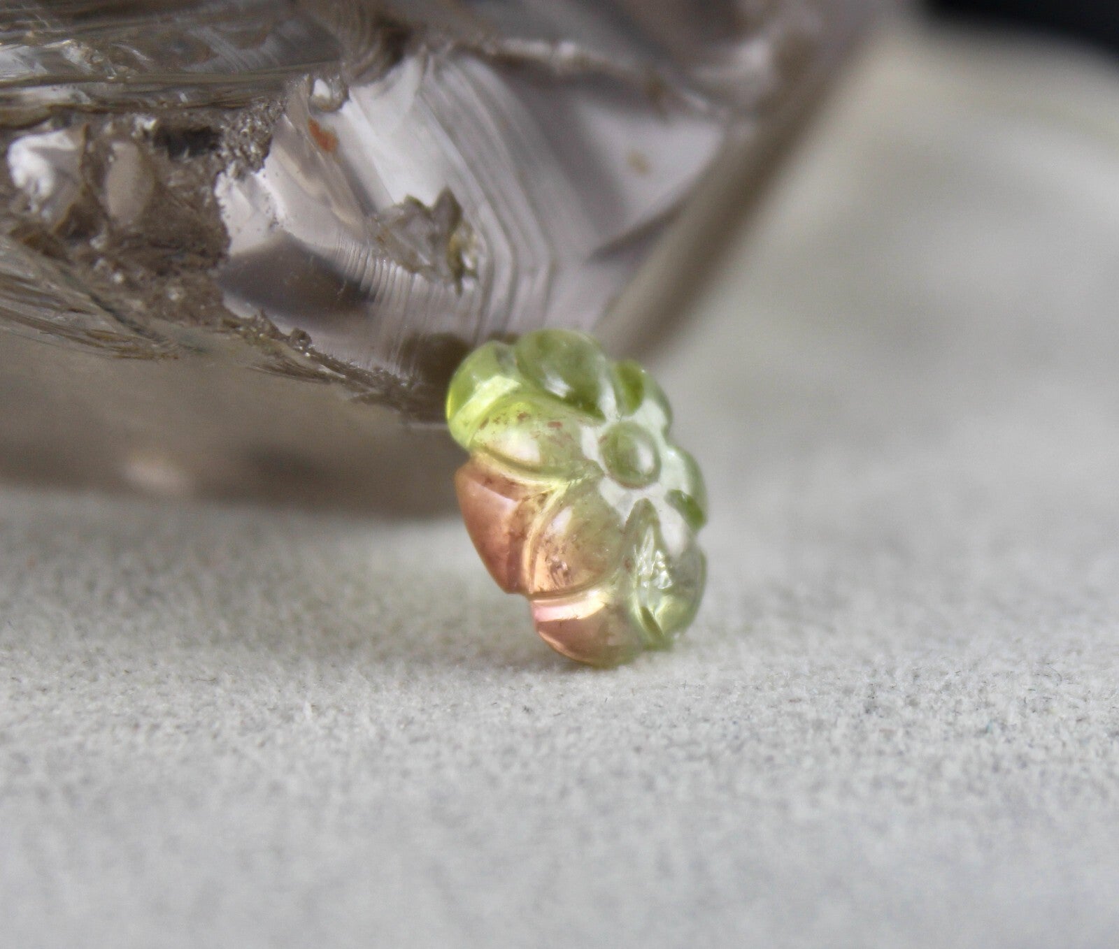 Certified Natural Multi Tourmaline 71.50ct Carved Flower Gemstone Necklace Set