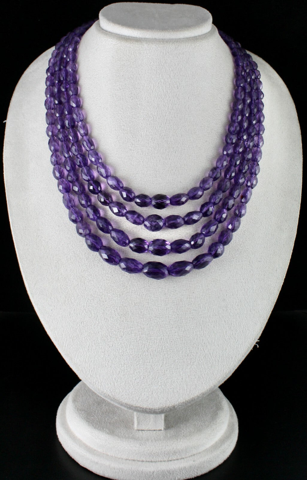 Certified Natural Amethyst 911 Ct Faceted Purple Gemstone Fashion Necklace