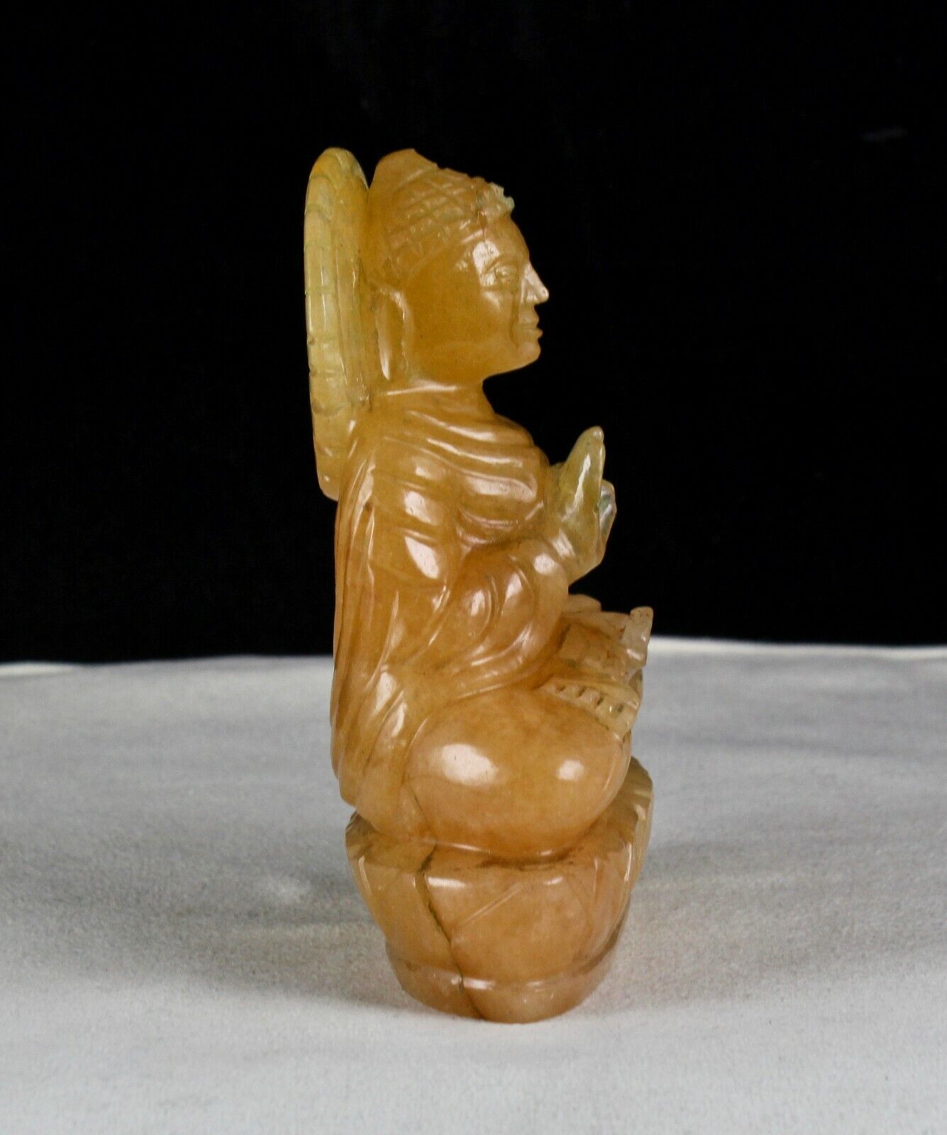 SPIRITUAL NATURAL ORANGE QUARTZ 2330 CARAT GEMSTONE BUDDHA STATUE FOR HOME DECOR