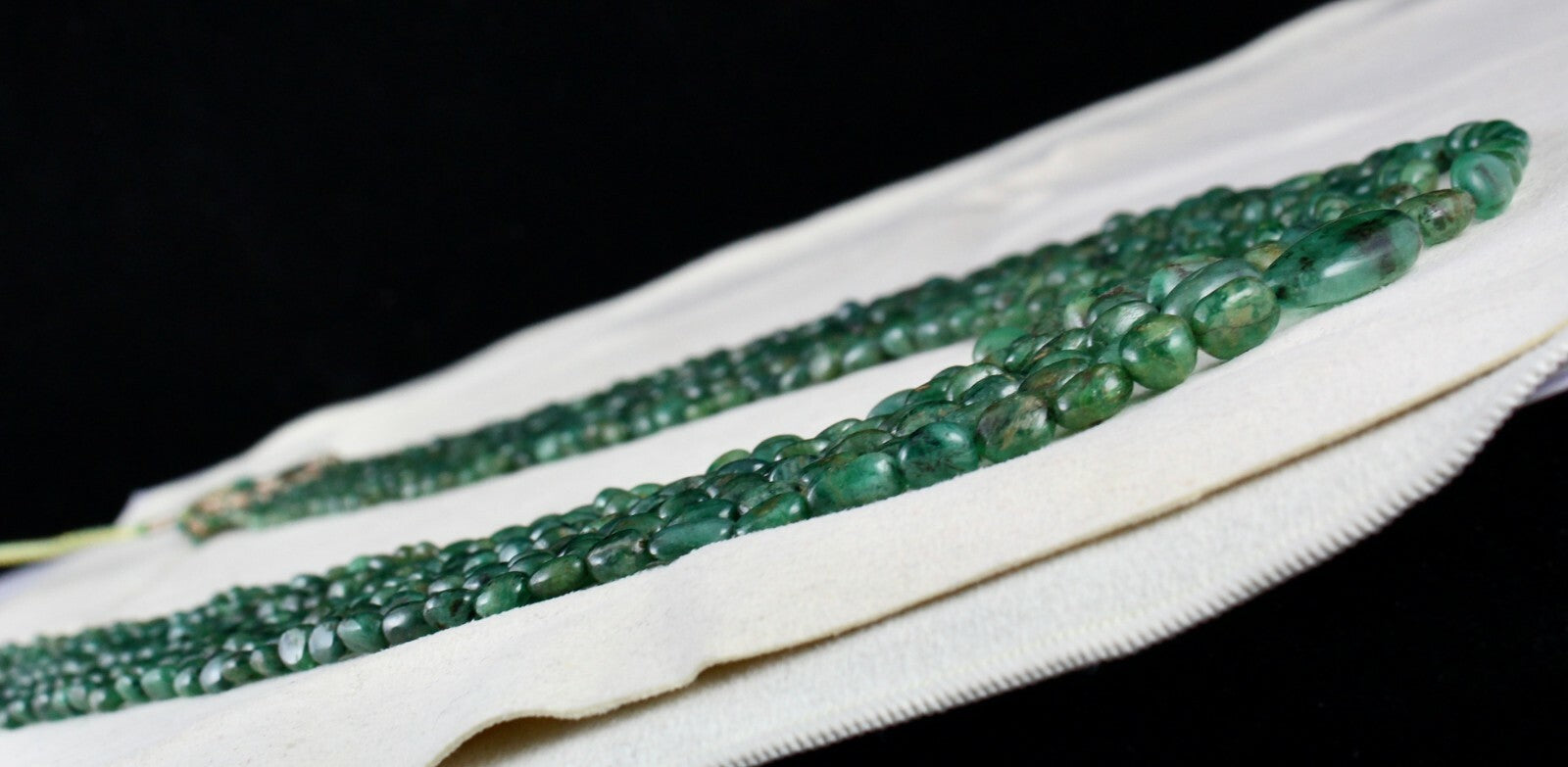 Certified Natural Emerald Beads Necklace 560 Ct Vintage Gemstone String Women