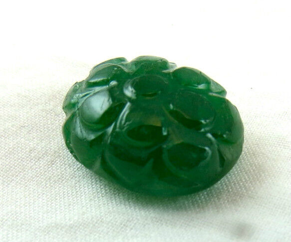 NATURAL ZAMBIAN CARVED EMERALD OVAL 17X13 MM 12 CARATS GEMSTONE FOR RING PENDANT