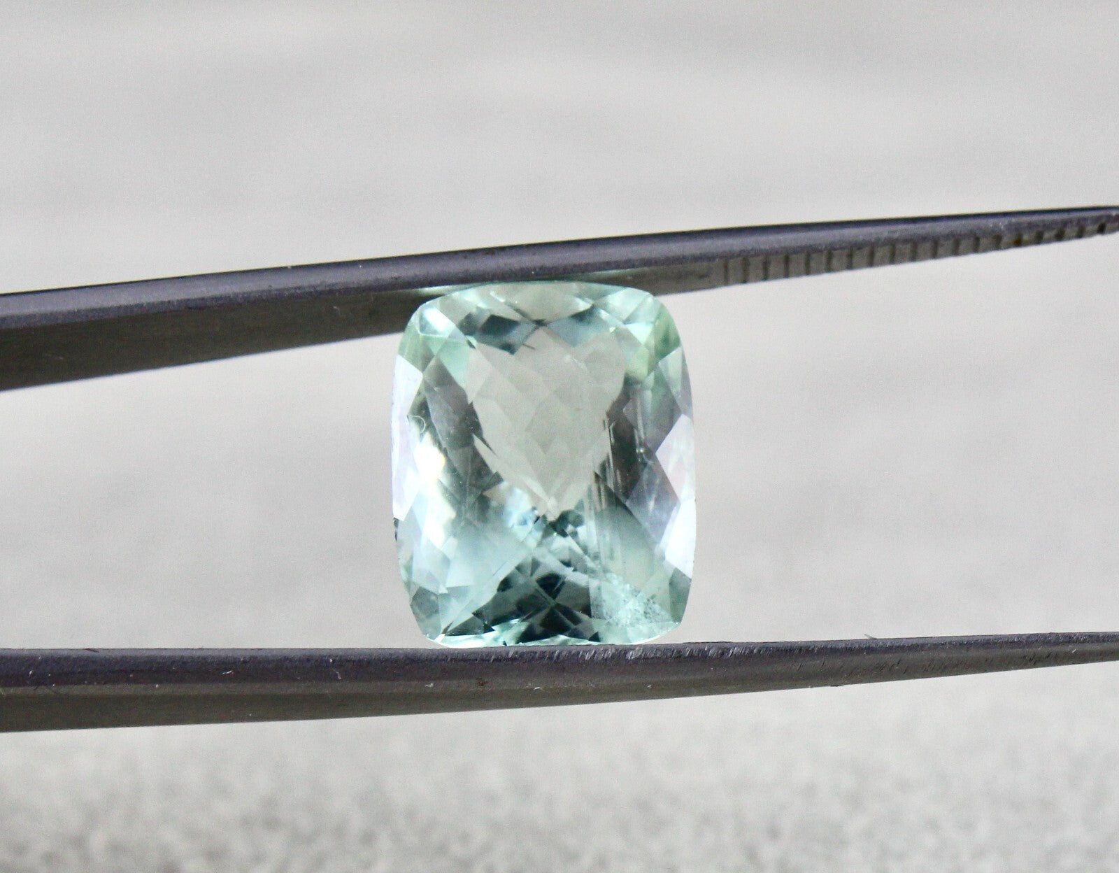 Certified Natural Blue Aquamarine 8.12ct Cushion Loose Gemstone For Ring