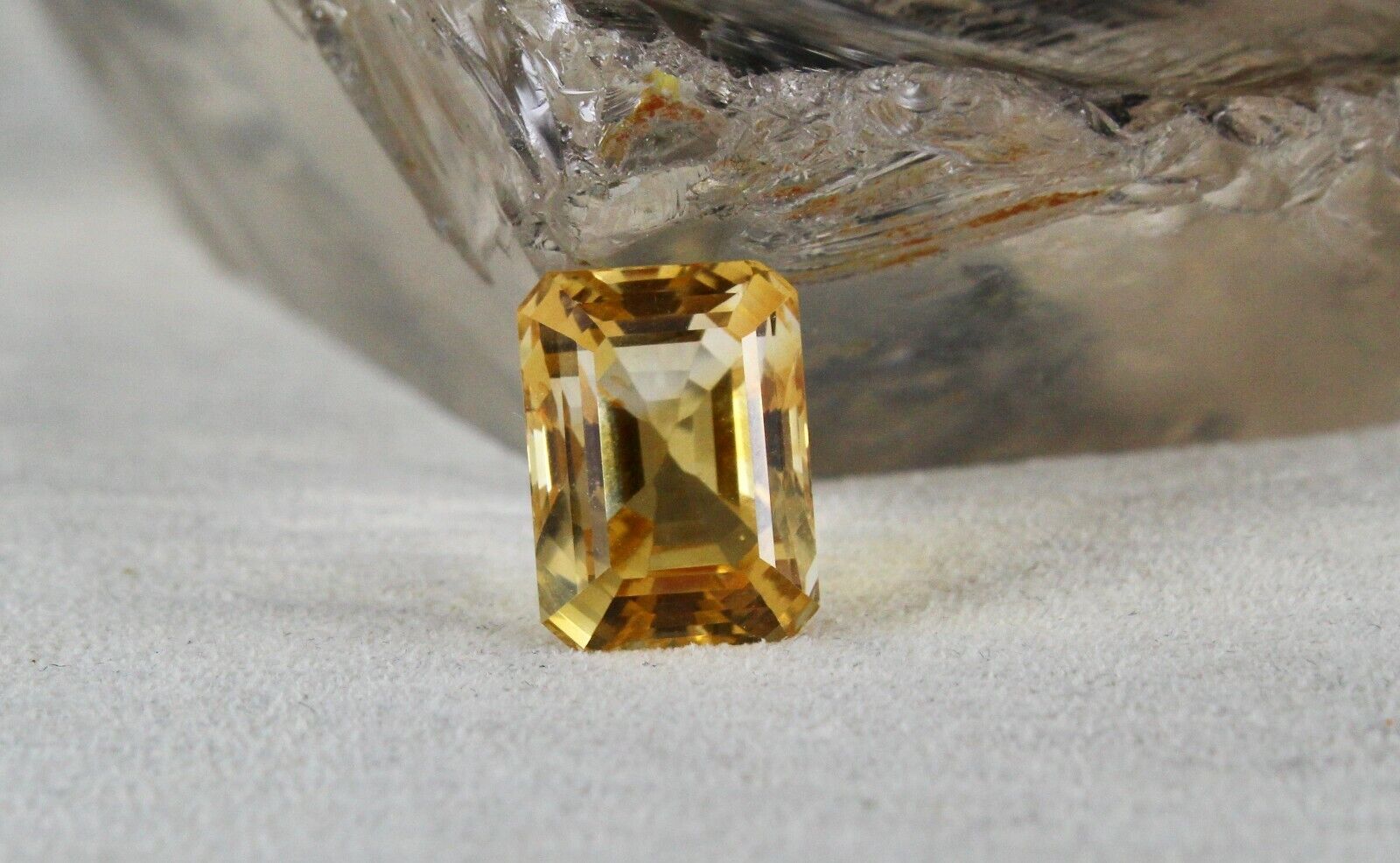 NATURAL YELLOW CITRINE RECTANGLE CUT 16X12 MM 15.97 CTS GEMSTONE PENDANT RING