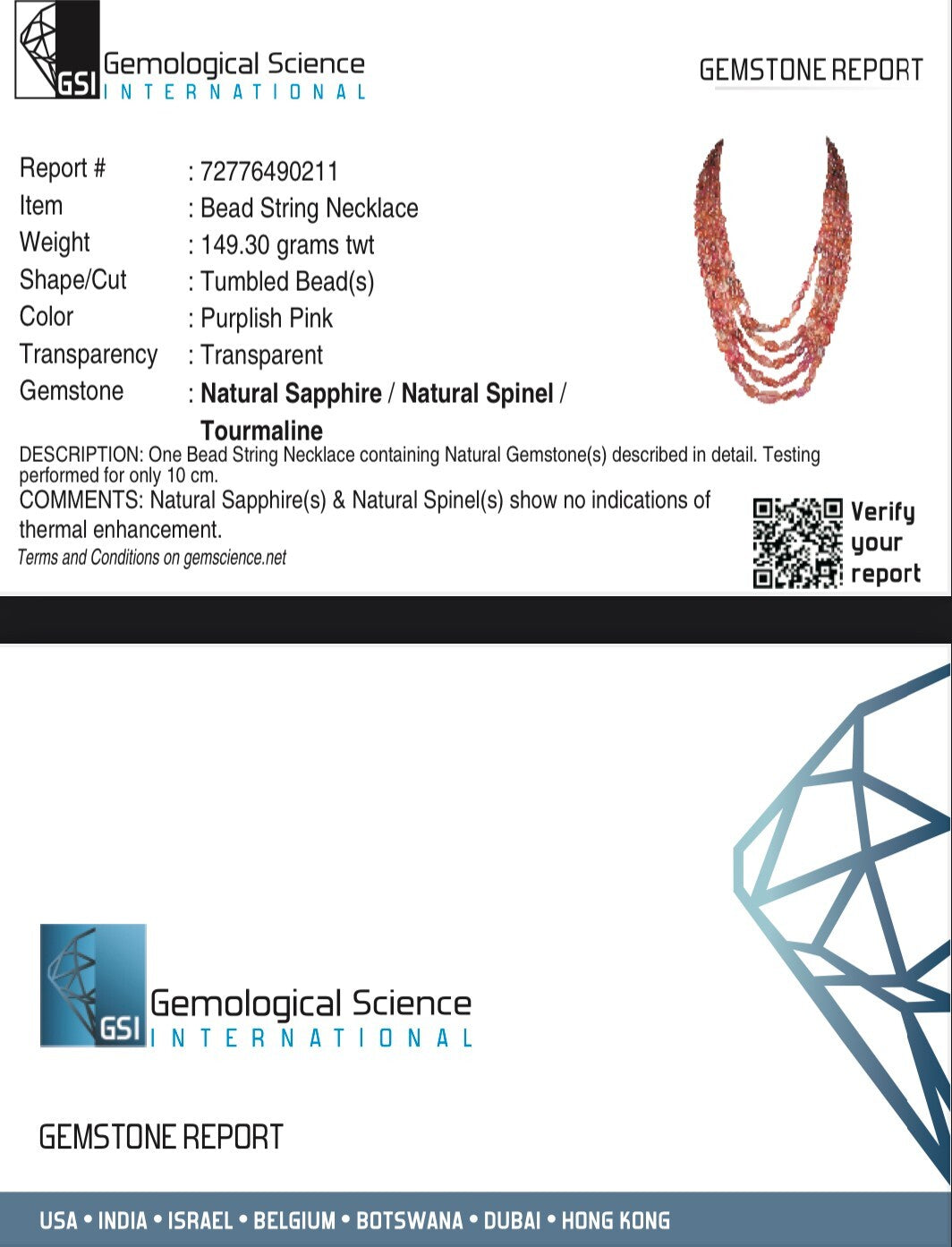 Certified Antique Spinel 720 Ct Sapphire Tourmaline Beads Stone Necklace