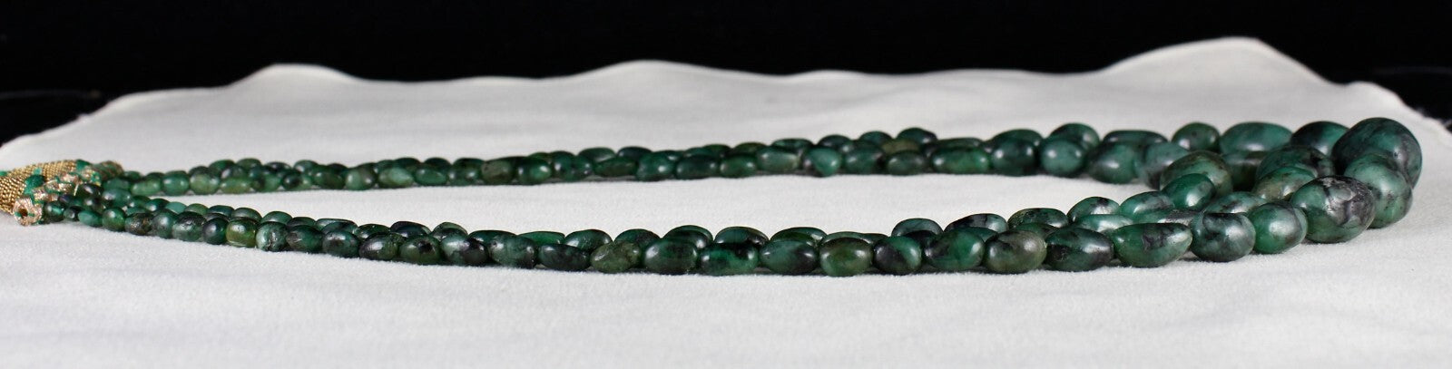 Certified Antique Necklace 3l Natural Emerald 435 Ct Beads Vintage Gemstone