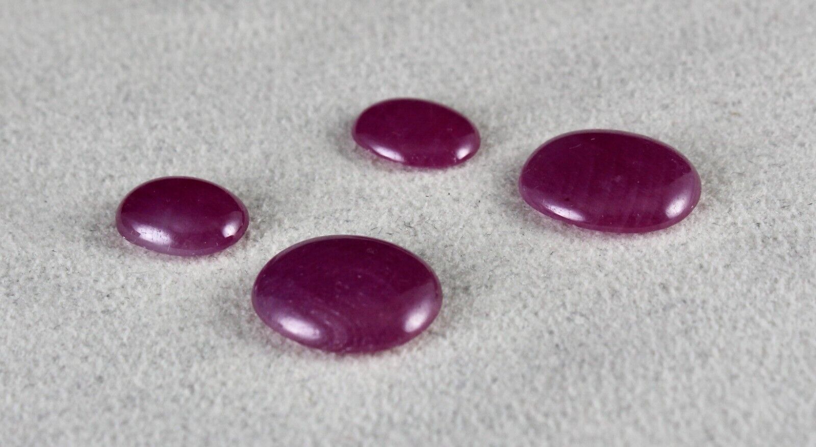 NATURAL RUBY OVAL CABOCHON 4 PC 18.19 CT LOOSE GEMSTONE FOR EARRING DESIGNING