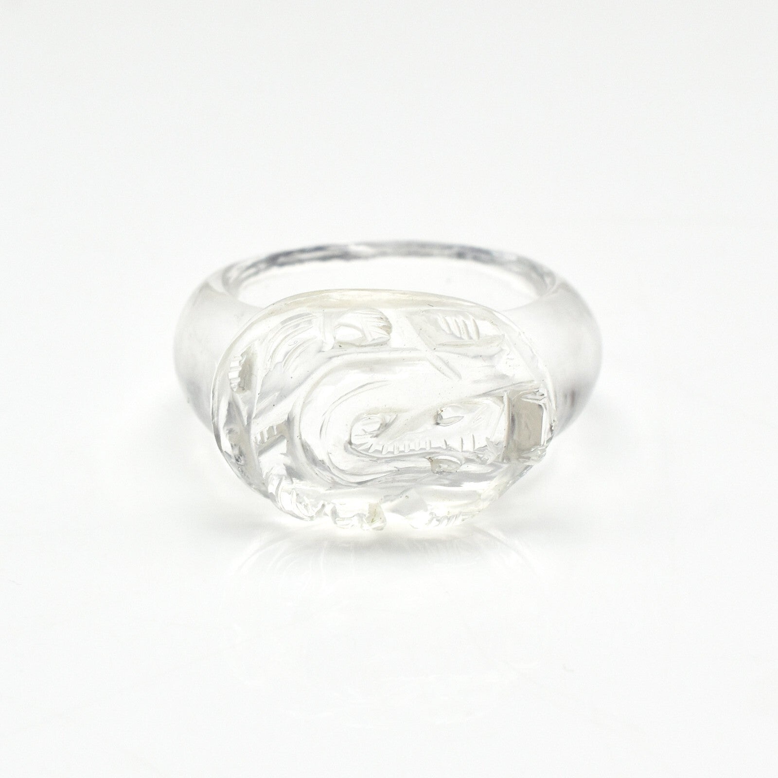 Ganesha Carved Natural Rock Crystal Quartz 41 Ct Ring Gemstone For Men Women