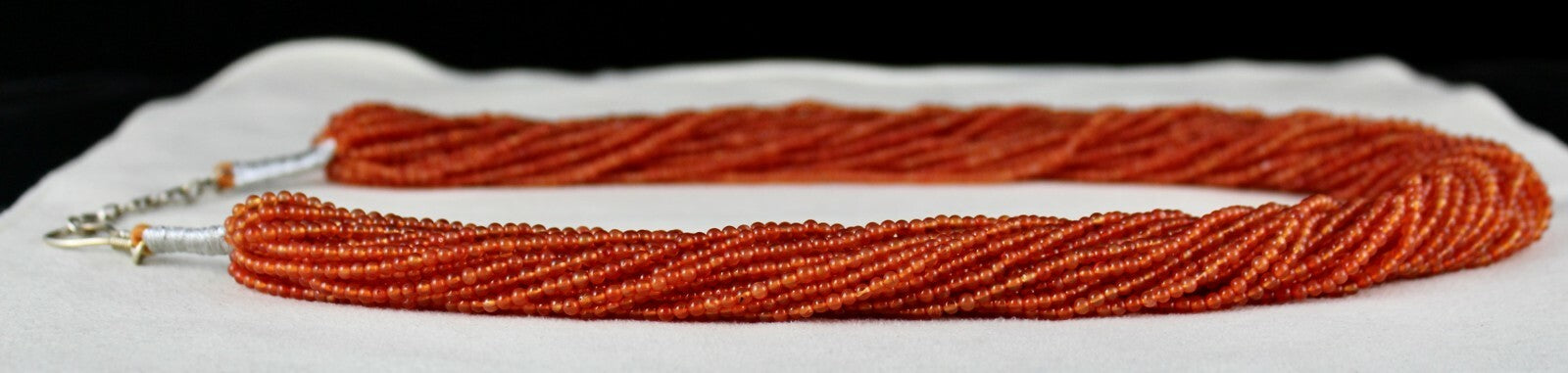 Natural Orange Carnelian 789 Ct Beads Round 32 L Gemstone Fashion Necklace