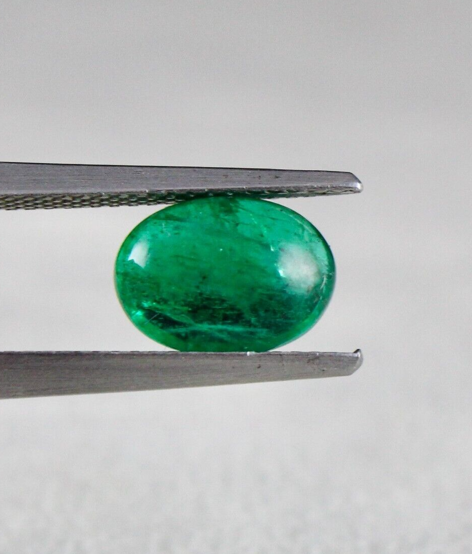 Certified Natural Zambian Emerald Oval Cabochon 2.20 Ct Gemstone Ring Pendant