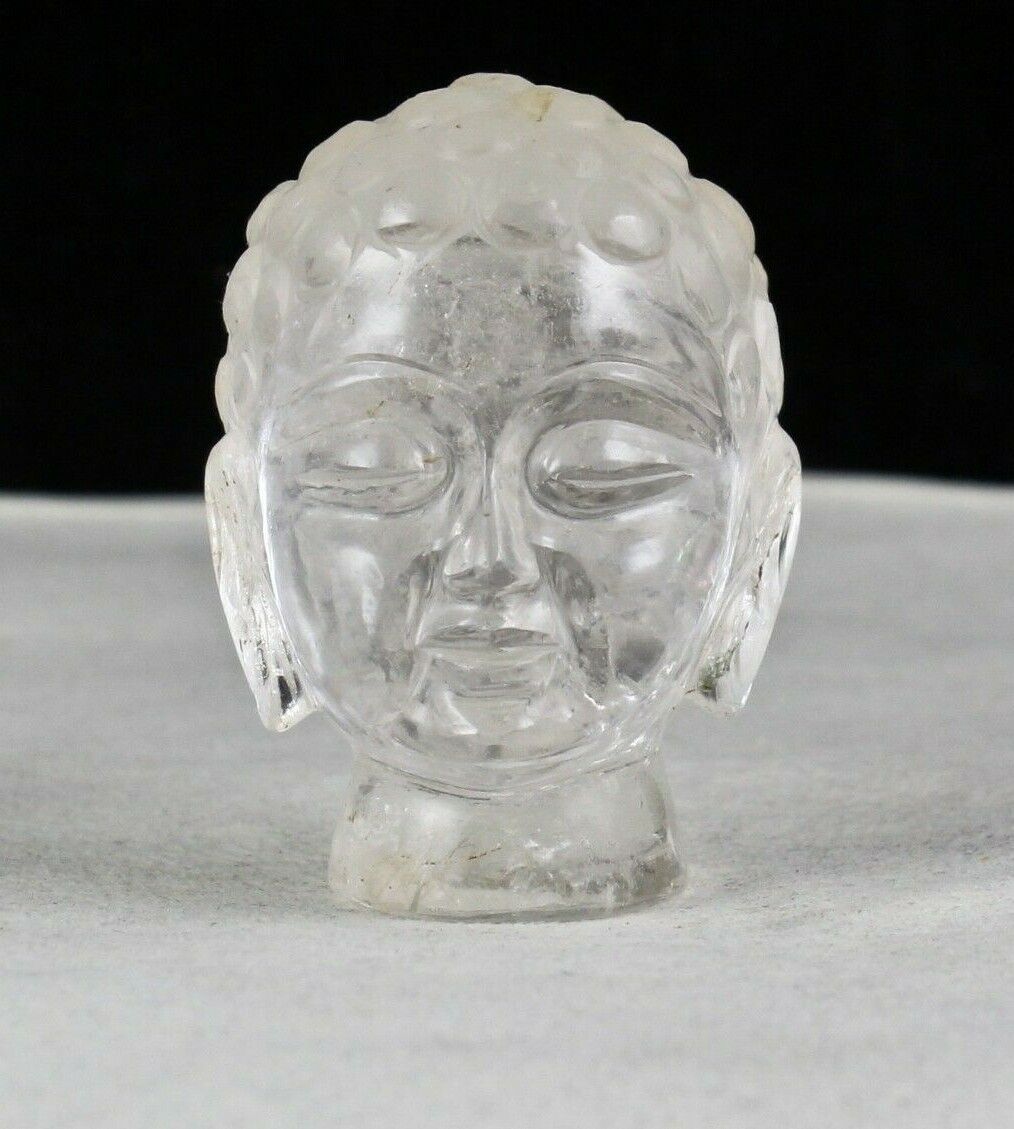 Natural Crystal Quartz Buddha Head 2.5 Inch 629 Ct Gemstone Statue Home Decor