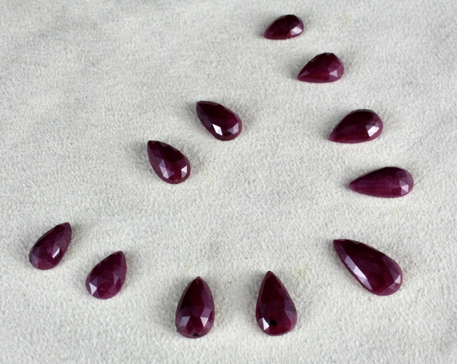 Certified Natural Ruby Pear Cut Set 69.58ct 11 Pcs Untreated Gemstone Designing