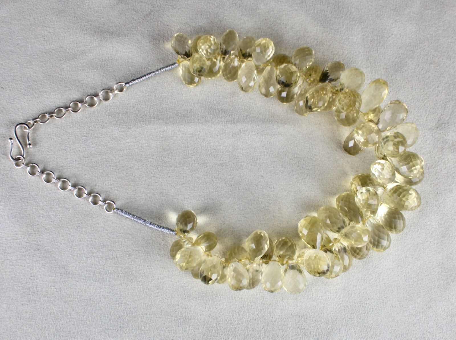 Certified Natural Lemon Quartz Tear Drops 1114 Ct Gemstone Party Necklace