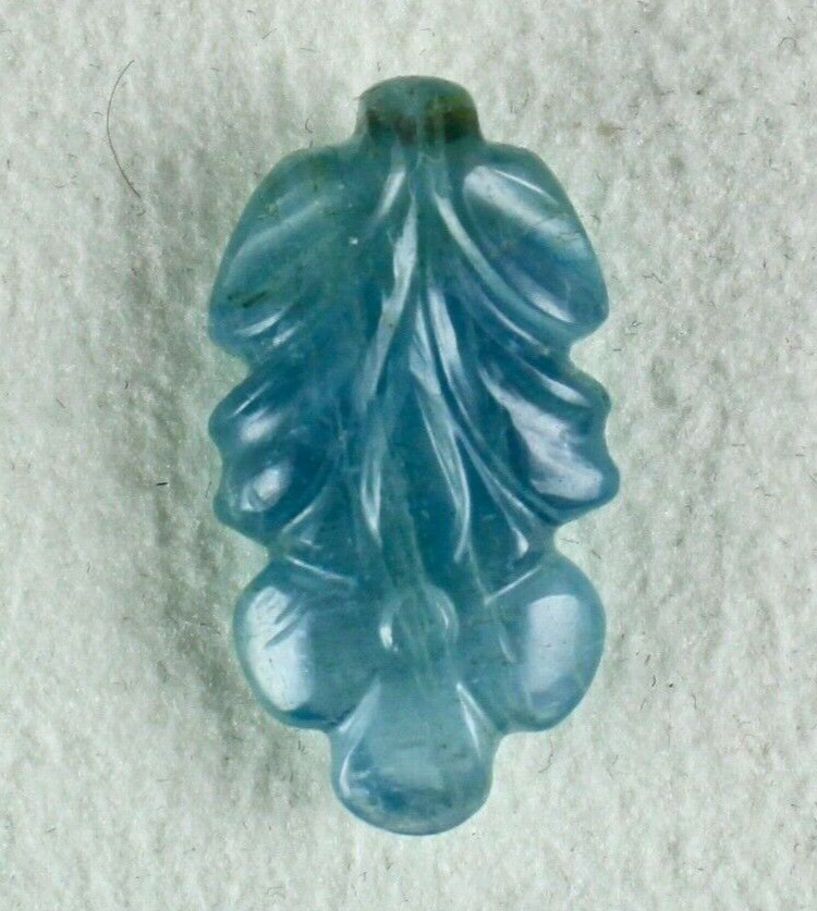 Natural Blue Aquamarine Carved Flower 15.83 Ct Gemstone For Pendant Designing